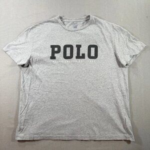 Polo Ralph Lauren T Shirt Womens Large Gray Short Sleeve Spellout Graphic
